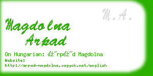 magdolna arpad business card